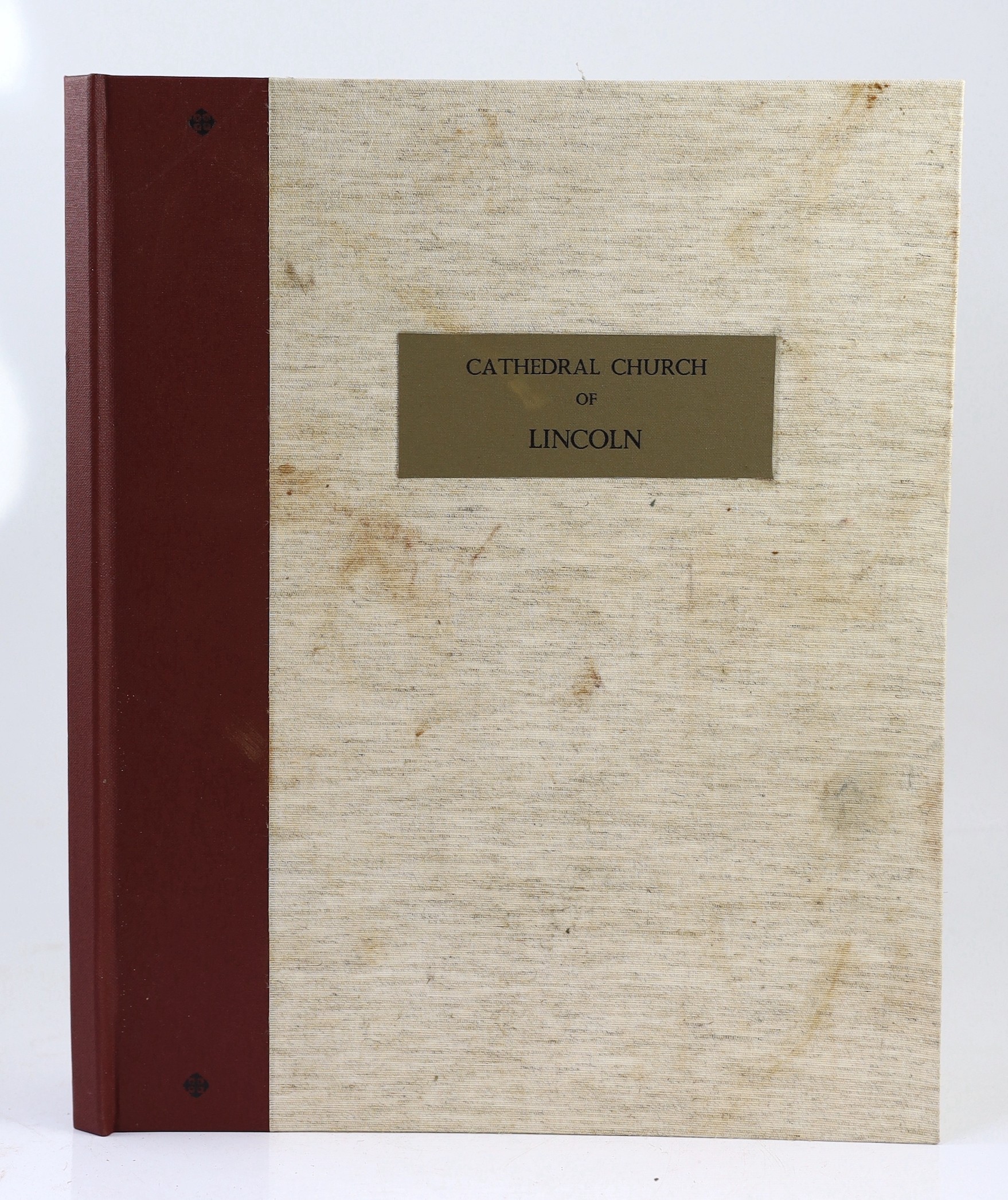 LINCOLNSHIRE: Wild, Charles - An Illustration of the Architecture and Sculpture of the Cathedral Church of Lincoln. plan and 15 other plates, subscribers list; newly rebound cloth and printed label, gauffered edges, foli